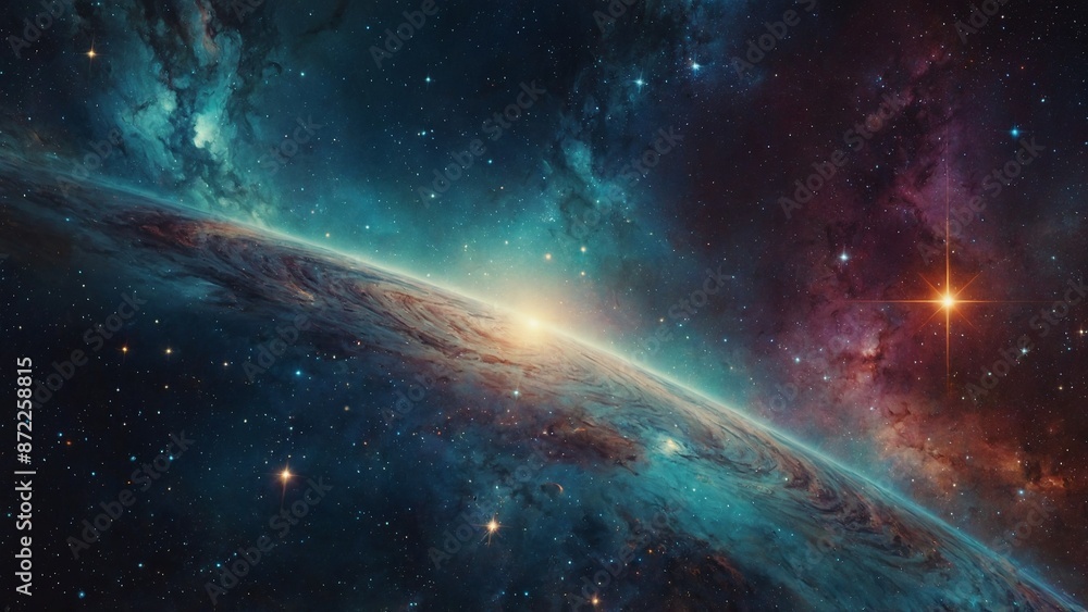 Obraz premium Abstract fantasy science fiction universe space galaxy background