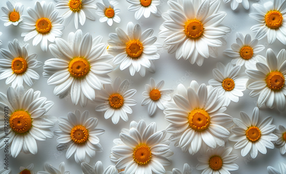A close up of a bunch of white daisies A close up of a bunch of white daisies