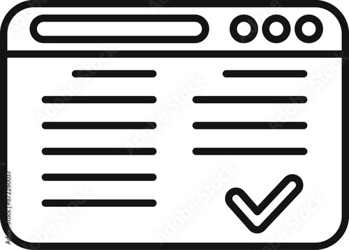 Web page is being optimized for a search engine result page with a check mark
