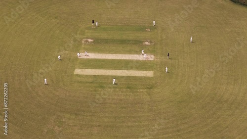 Aerial of a Cricket match photo