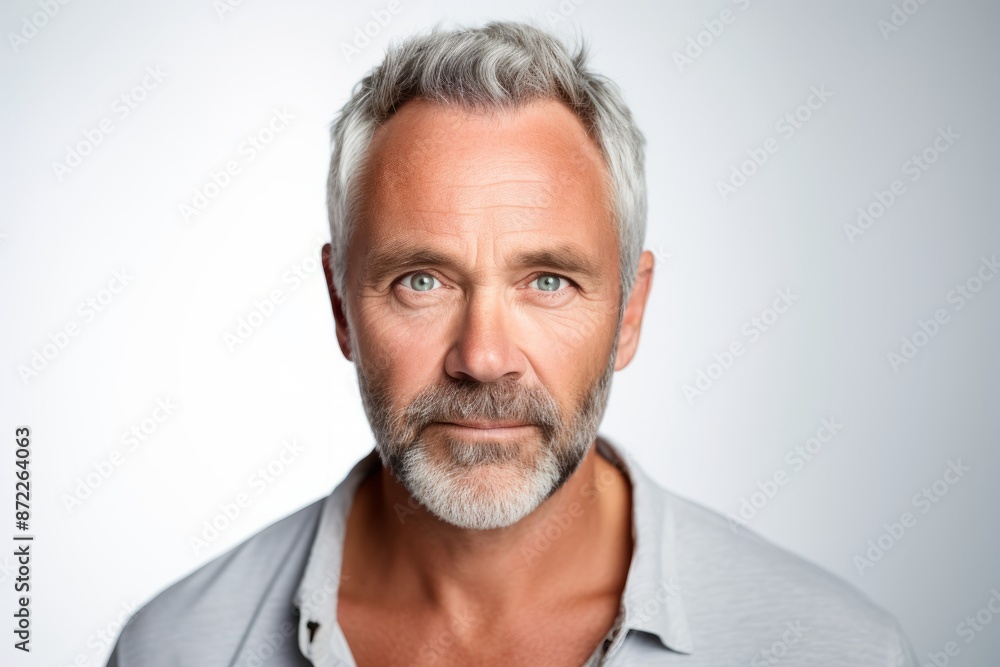 Handsome middle aged man with grey hair. Studio shot. Handsome middle aged man with grey hair. Studio shot.