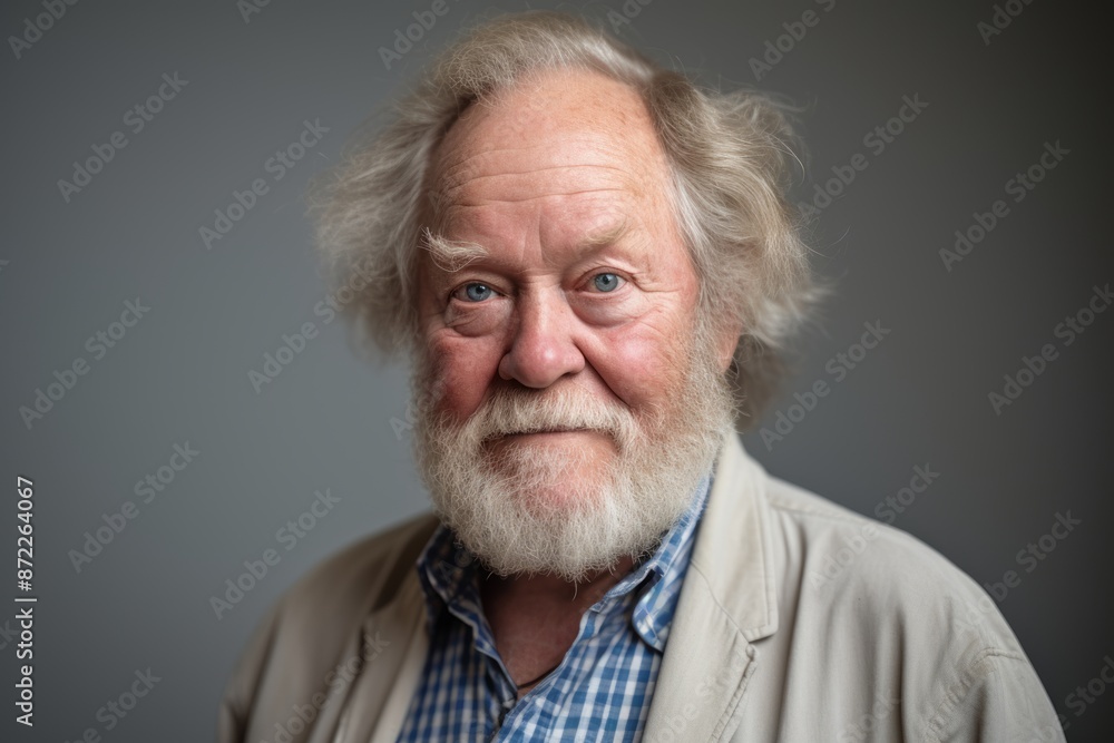 Portrait of a senior man with grey hair and beard, studio shot Portrait of a senior man with grey hair and beard, studio shot