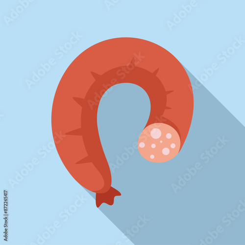 This icon of a curved smoked sausage is perfect for projects related to grilling, picnics, and food illustrations