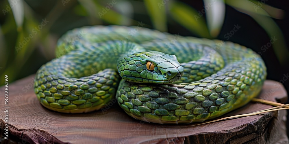 Fototapeta premium Chinese New Year sumbol: Green Wooden Snake