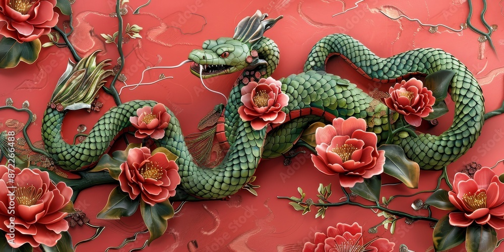 Chinese New Year sumbol: Green Wooden Snake Chinese New Year sumbol: Green Wooden Snake