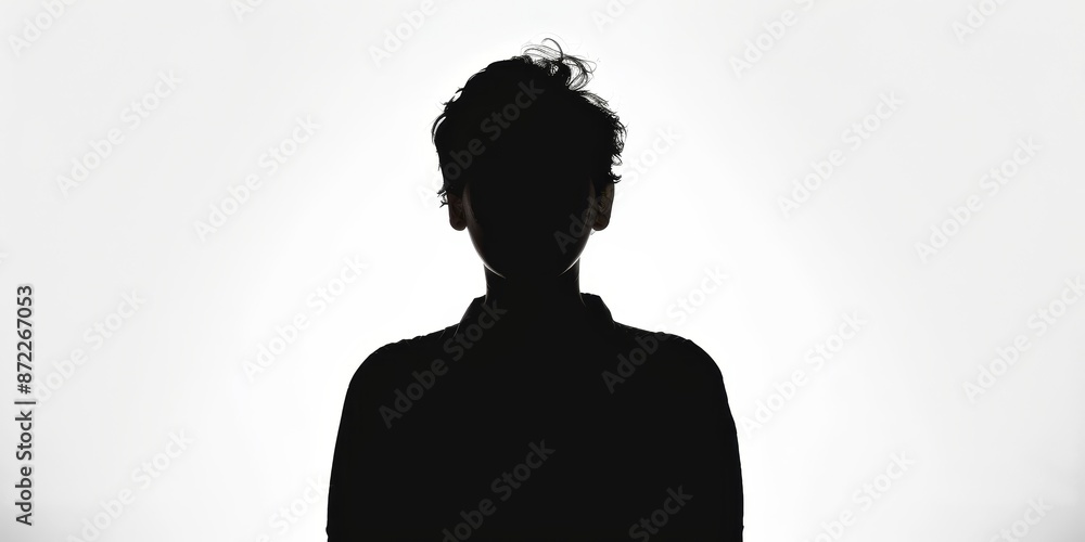 dark silhouette of unrecognizable person isolated on white background dark silhouette of unrecognizable person isolated on white background