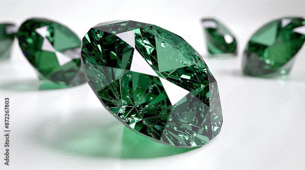 Fototapeta premium A reflective colorful diamond on a blur background