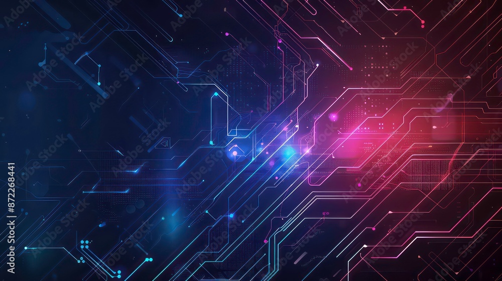 Digital technology banner background. Generative AI Digital technology banner background. Generative AI