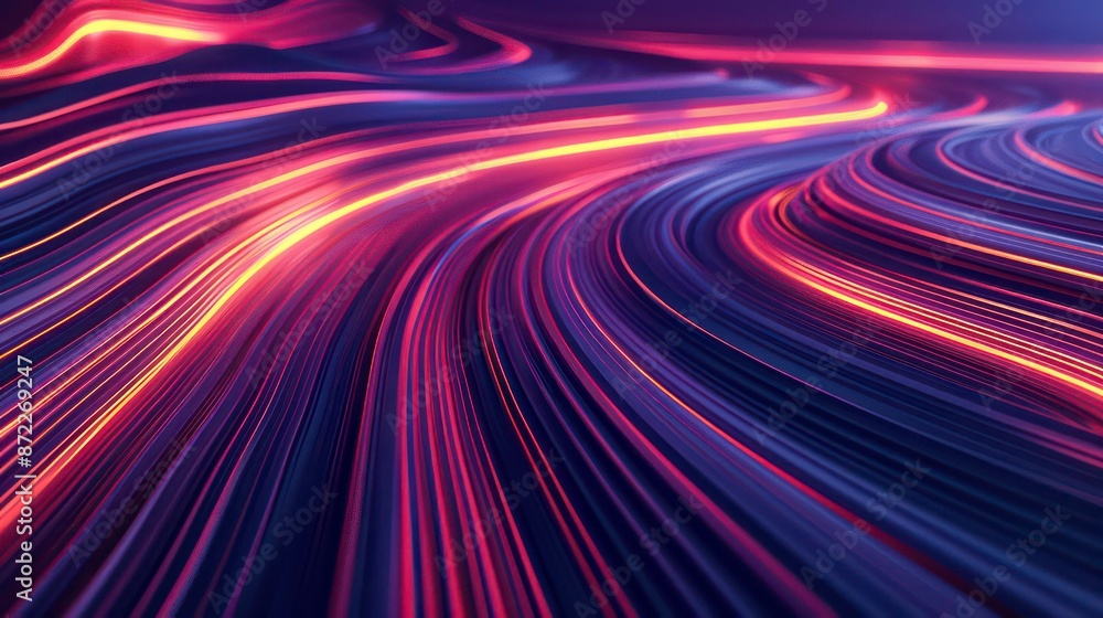 Dynamic Abstract lines glowing. Speed effect. Generative AI Dynamic Abstract lines glowing. Speed effect. Generative AI