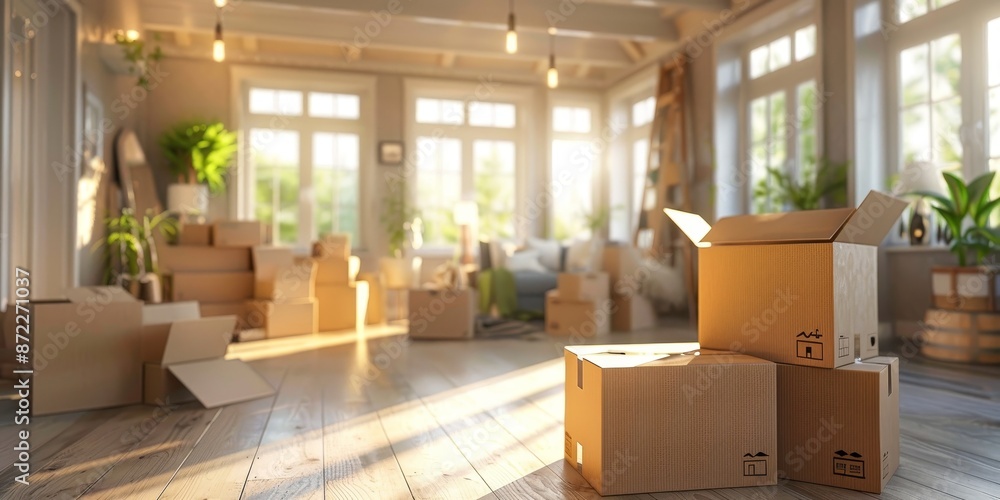 moving into a new house concept moving into a new house concept