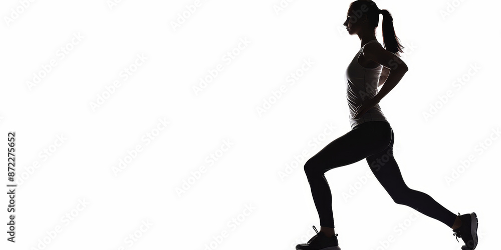 unrecognizable woman silhouette doing exercise on isolated white background unrecognizable woman silhouette doing exercise on isolated white background