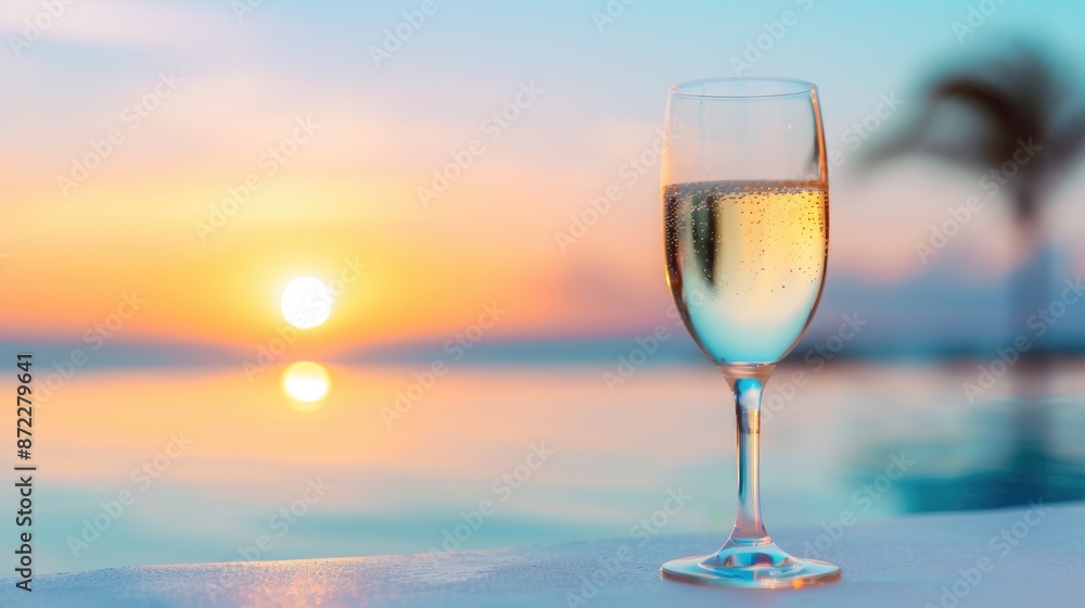 Sparkling Water at Sunset Over a Serene Beach Sparkling Water at Sunset Over a Serene Beach