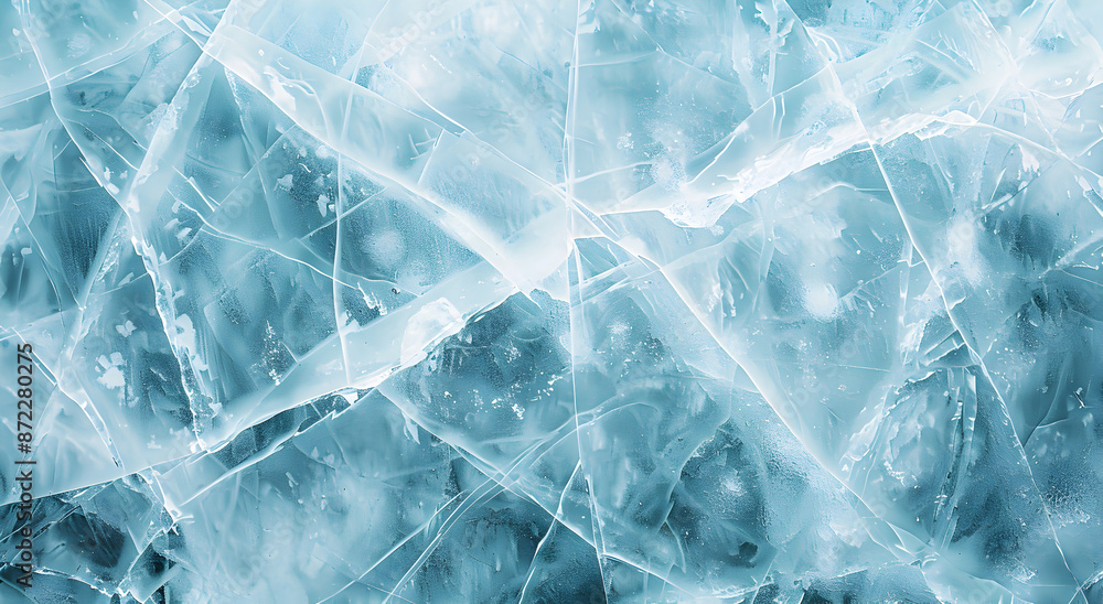 Crystal clear ice with veins and cracks. Crystal clear ice with veins and cracks.