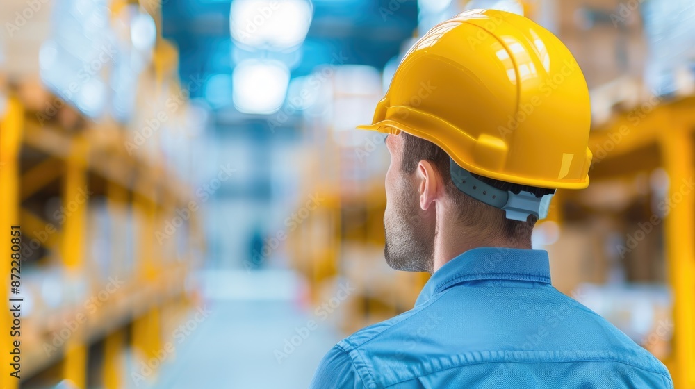 Industrial Warehouse Worker Surveying Goods Industrial Warehouse Worker Surveying Goods