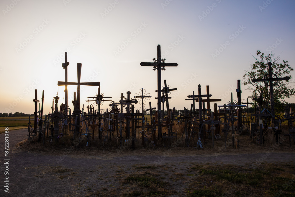 The Crucifixion of Chris at the Hill of Crosses in Siauliai, Lithuania. Hill of Crosses is a unique monument of history and religious folk art The Crucifixion of Chris at the Hill of Crosses in Siauliai, Lithuania. Hill of Crosses is a unique monument of history and religious folk art