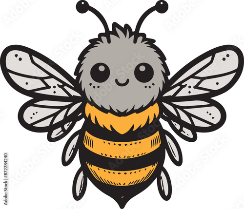Bee silhouette black vector flat illustration. Honey Bee icon, honey bee silhouette on white background.  black and white, silhouette bee collection. Vector illustration for drawing.