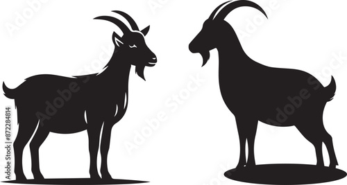 Goat silhouette icon symbol logo black design vector illustration. Goat Silhouette. goat vector.