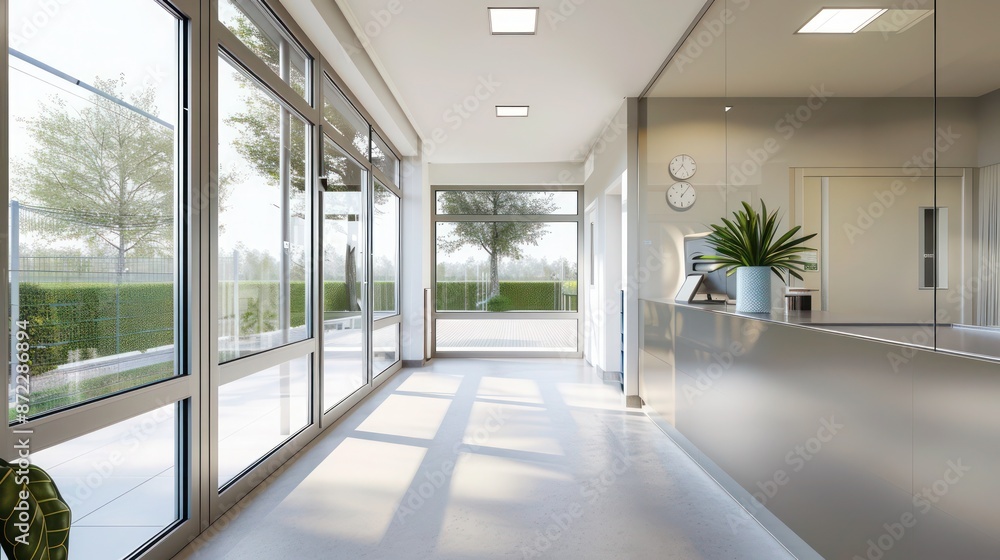 Fototapeta premium modern veterinary hospital with antibacterial energy-efficient windows that ensure a hygienic environment for pets and their owners