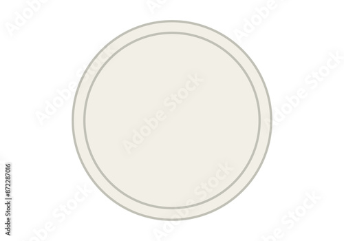 Pegatina circular blanca de bordes grises y vacío