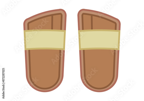 Dos sandalias o chancletas de playa naranjas