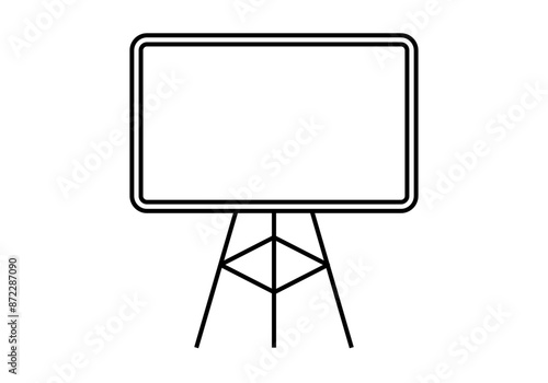 Icono negro de pizarra o pantalla