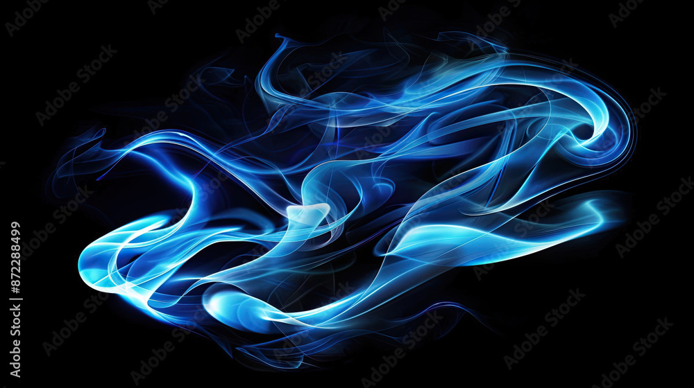 Blue glowing curves i isolated on black background Blue glowing curves i isolated on black background