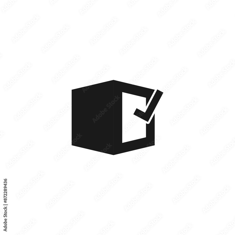 Delivered box verification icon isolated on white background from modern delivery and logistics collection. Delivered box verification icon isolated on white background from modern delivery and logistics collection.