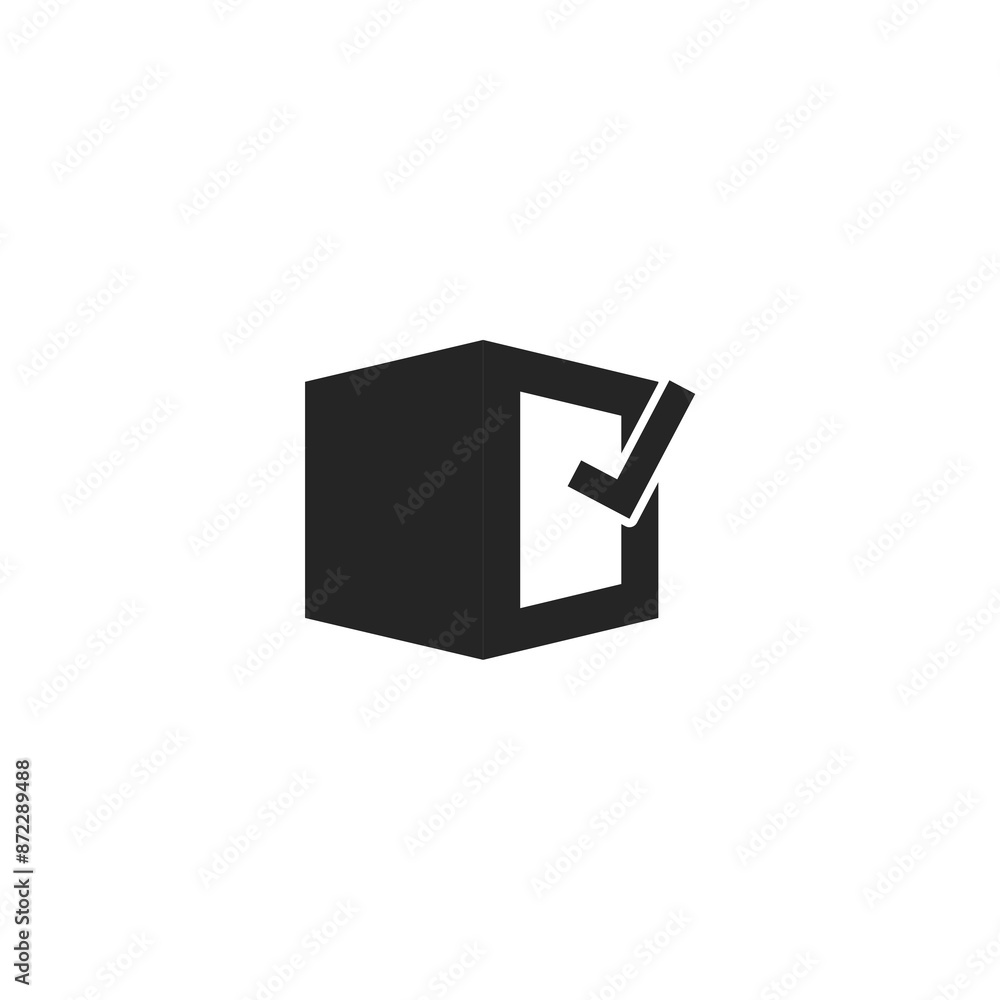 Obraz premium Delivered box verification icon isolated on white background from modern delivery and logistics collection.