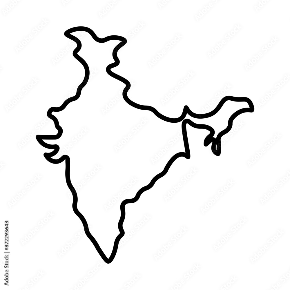 Indian map icon design in filled and outlined style Indian map icon design in filled and outlined style