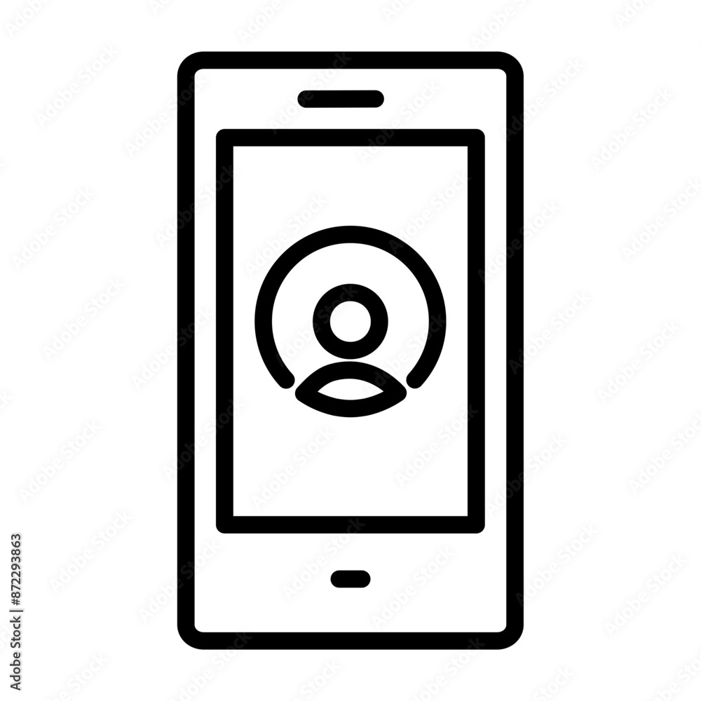 Mobile user icon design in filled and outlined style Mobile user icon design in filled and outlined style