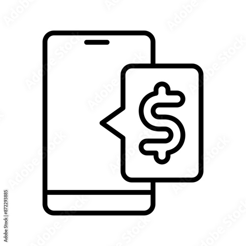 mobile transfer payment icon design in filled and outlined style