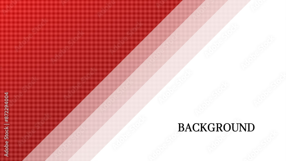 Red and white abstract background with square pattern and striped frame ...