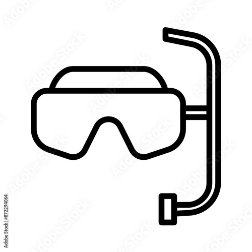 Diving mask icon design in filled and outlined style