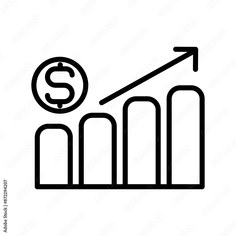 Rise price icon design in filled and outlined style Rise price icon design in filled and outlined style