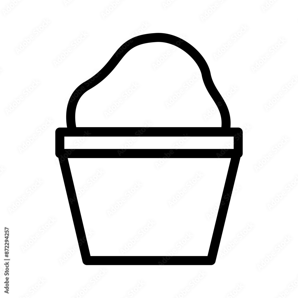 Sand bucket icon design in filled and outlined style
