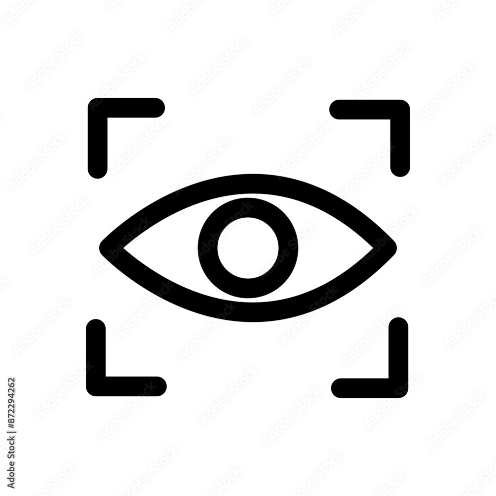 Eye scan icon design in filled and outlined style Eye scan icon design in filled and outlined style