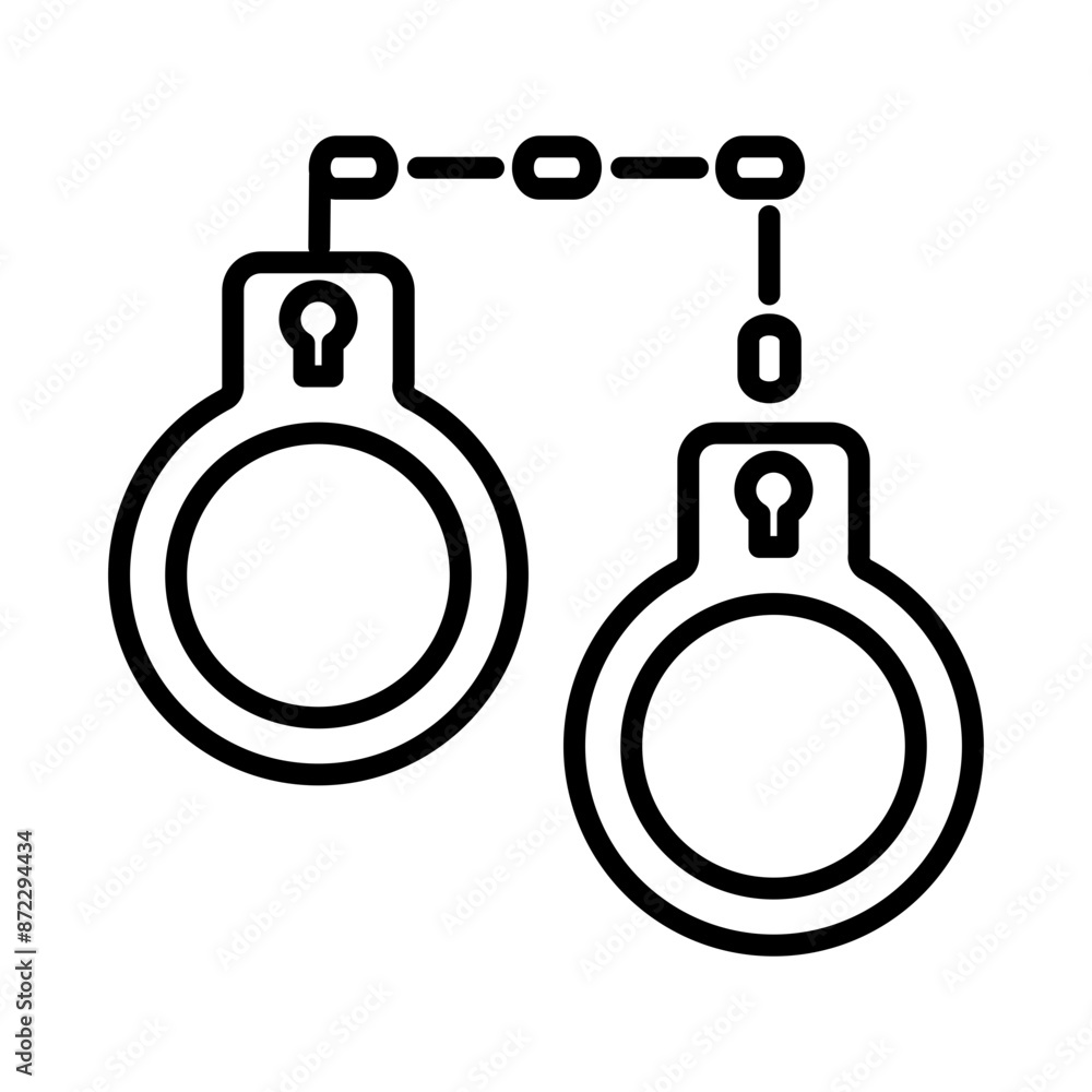 Handcuffs icon design in filled and outlined style Handcuffs icon design in filled and outlined style