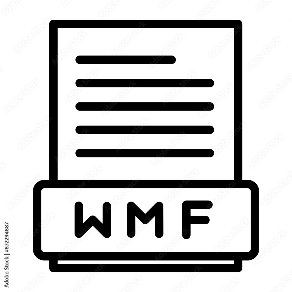 WMF File Document Icon design in filled and outlined style WMF File Document Icon design in filled and outlined style