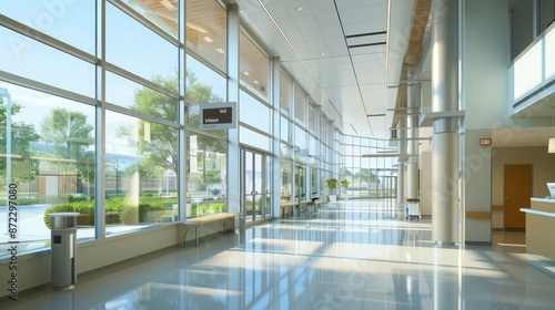 modern hospital with large energy-efficient windows that bring in healing natural light while maintaining privacy and comfort for patients