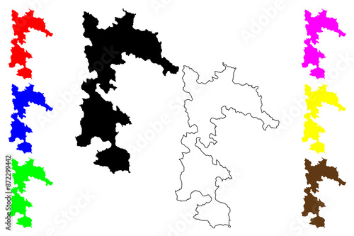 Patmos island (Hellenic Republic, Greece, Greek island) map vector illustration, scribble sketch Patmos map