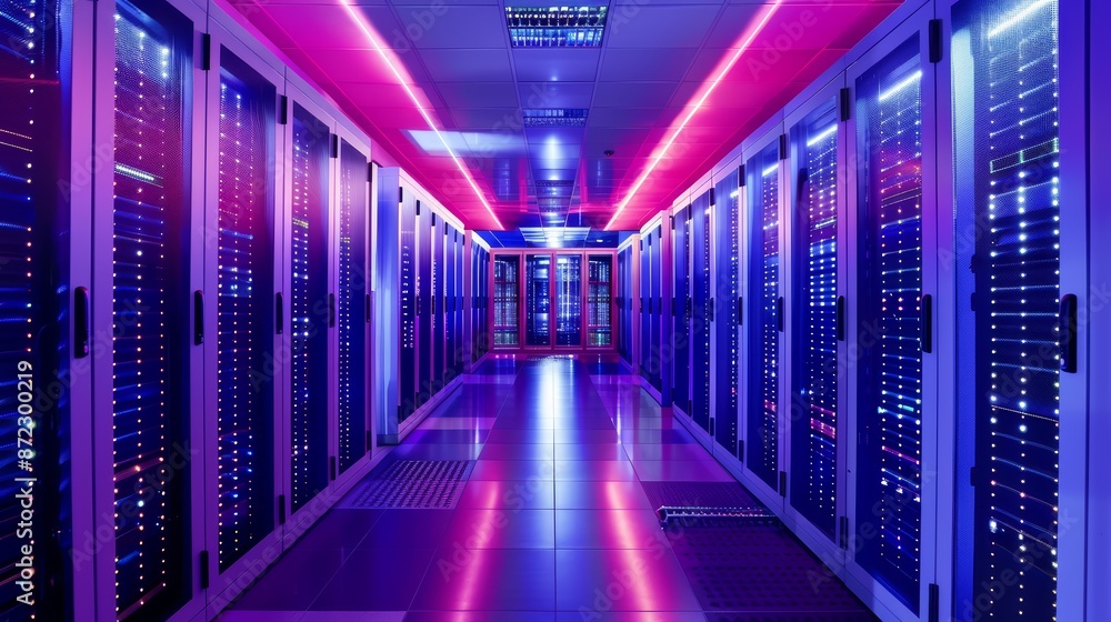 An image of a high-tech data center aisle An image of a high-tech data center aisle