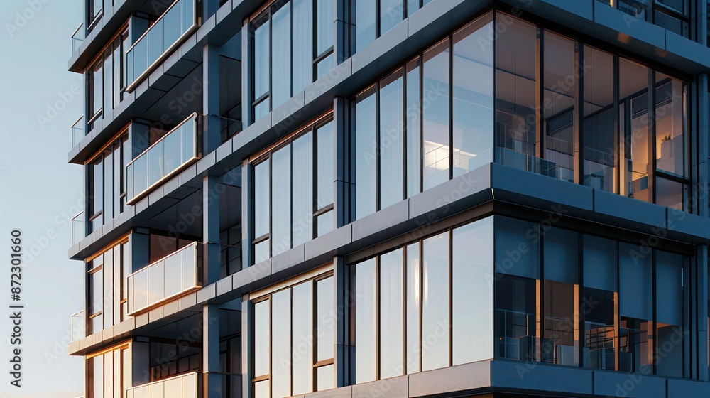 high-rise residential building with energy-efficient windows that offer thermal comfort and sound insulation, enhancing the urban living experience high-rise residential building with energy-efficient windows that offer thermal comfort and sound insulation, enhancing the urban living experience
