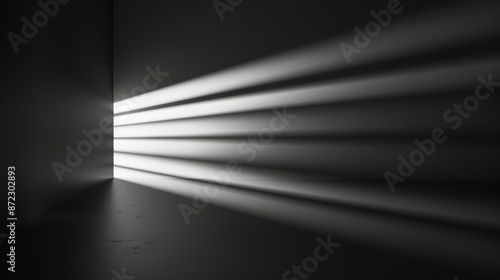Black tube emitting radiant light with digital shadow effects, innovative and modern