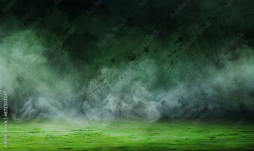 Smoke green background dark ground light smell toxic black bad fog stadium stink mist. Background green grass smoke cloud fart soccer night Smoke green background dark ground light smell toxic black bad fog stadium stink mist. Background green grass smoke cloud fart soccer night