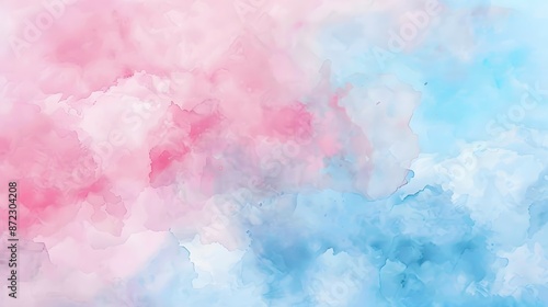 Abstract pink and blue watercolor background. Pastel watercolor texture for banner