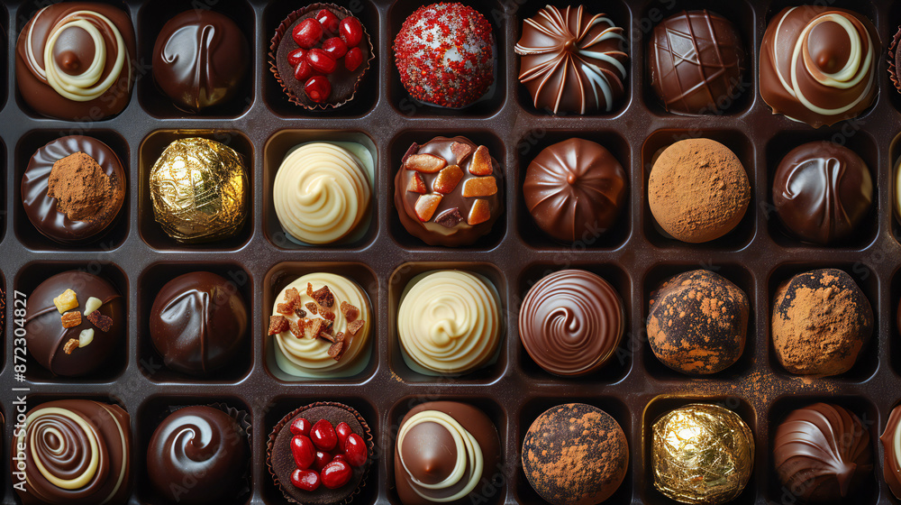 chocolate easter eggs in a box