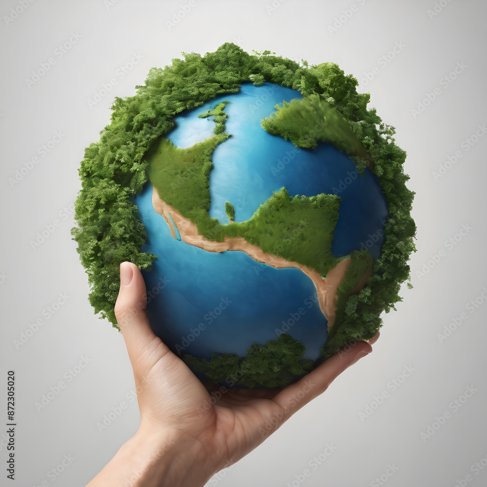 Earth day concept logo icon on white background, World environment day. Generative AI Earth day concept logo icon on white background, World environment day. Generative AI