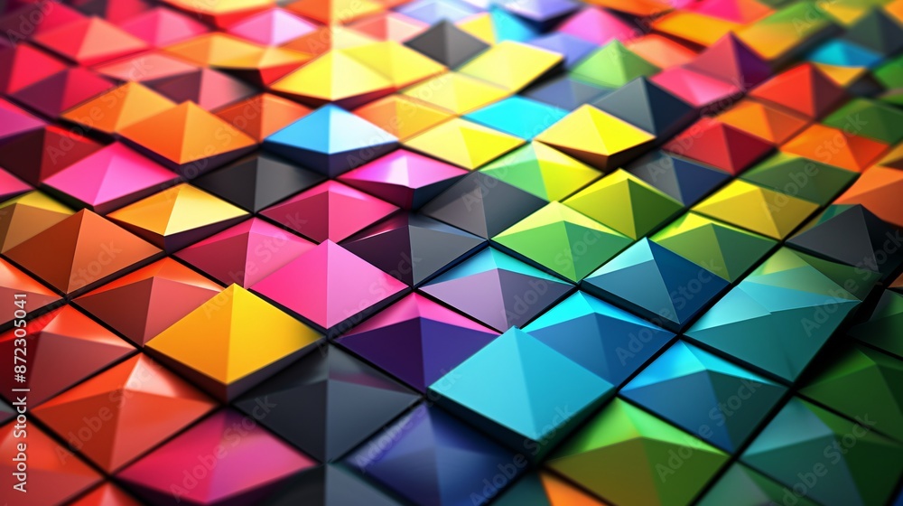 Abstract template features a triangle background. Modern artwork highlights geometric shapes.