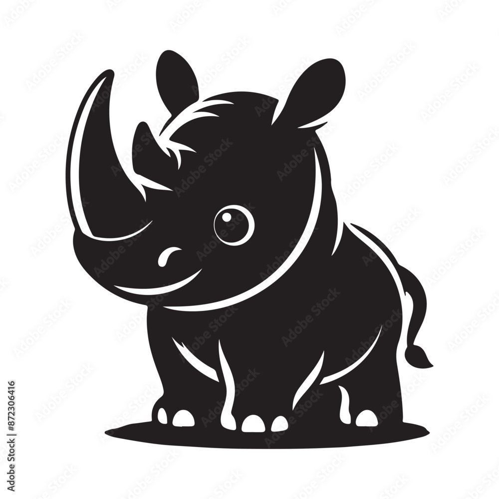 Rhinoceros silhouette vector illustration Rhinoceros silhouette vector illustration