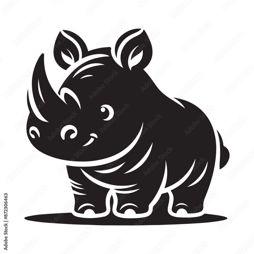 Rhinoceros silhouette vector illustration Rhinoceros silhouette vector illustration